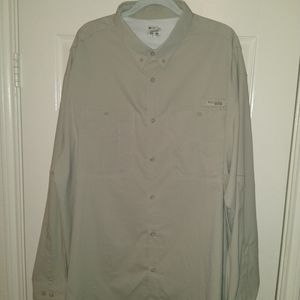 Columbia PFG Tan Beige Vented Outdoor Fishing Shirt Men's sz XXL.